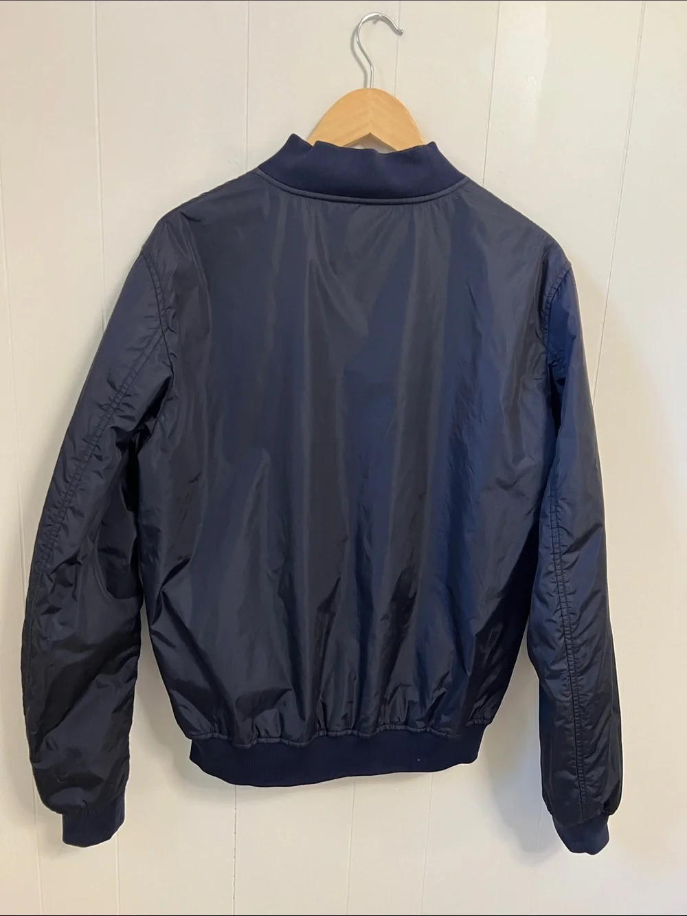 Authentic Gucci Reversible GG Monogram Nylon Bomber Jacket Navy Blue IT 50 LARGE